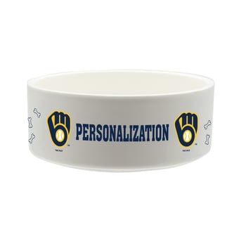 The Memory Company Milwaukee Brewers 35oz. Personalized Ceramic Pet Bowl