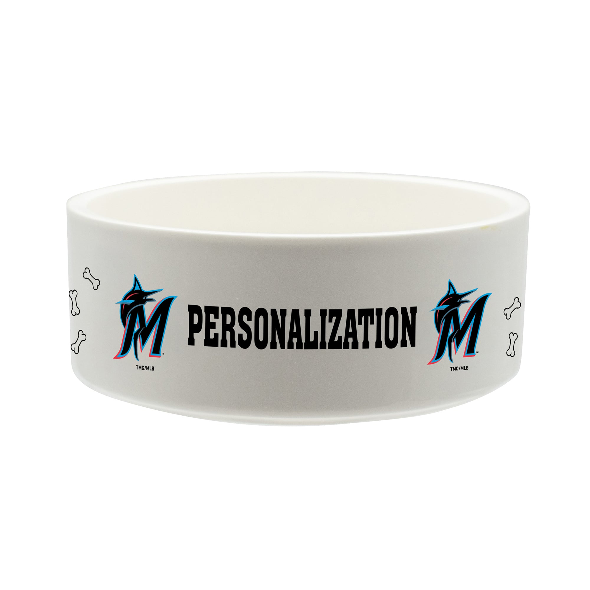 The Memory Company Miami Marlins 35oz. Personalized Ceramic Pet Bowl