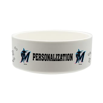 The Memory Company Miami Marlins 35oz. Personalized Ceramic Pet Bowl