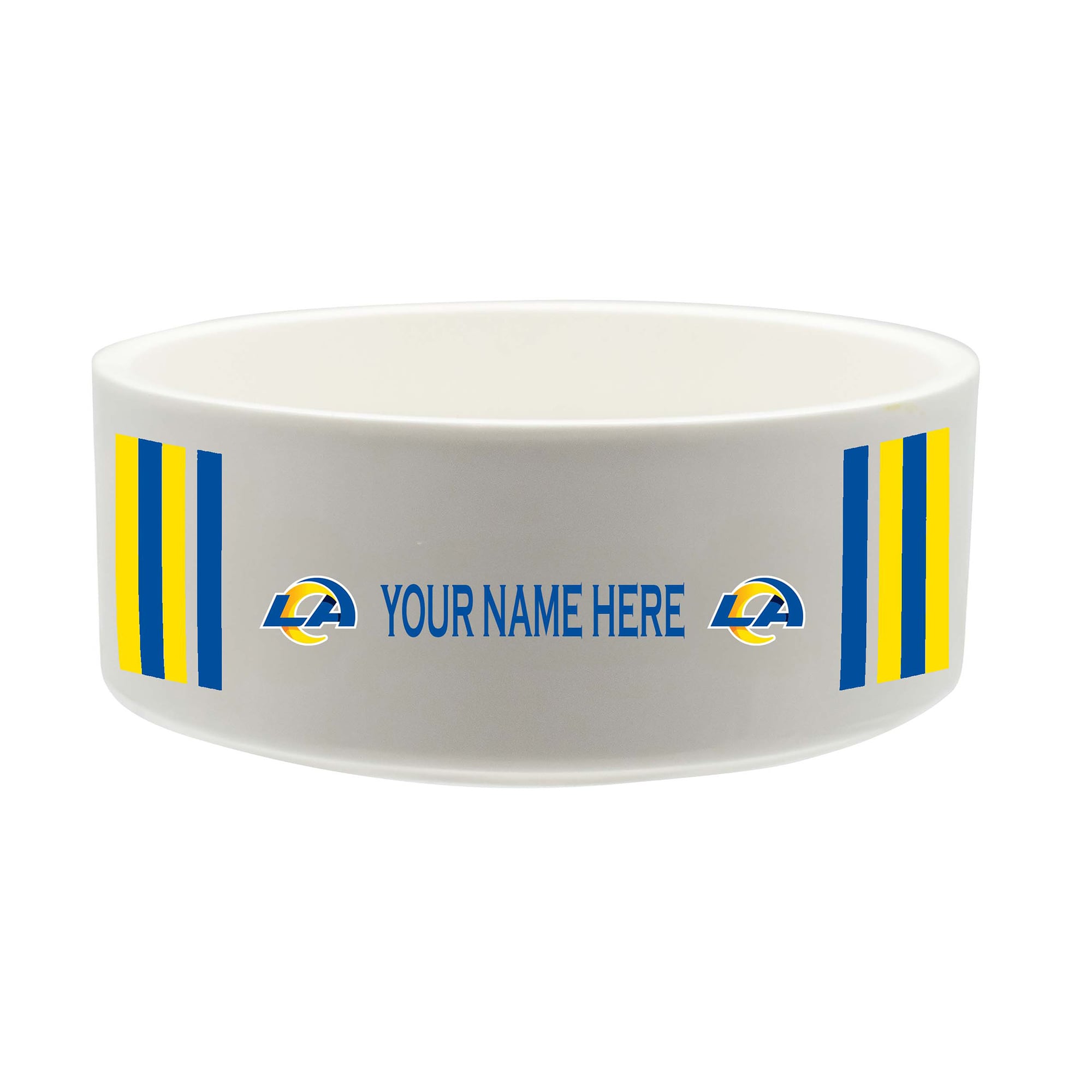 The Memory Company Los Angeles Rams 35oz. Personalized Ceramic Pet Bowl