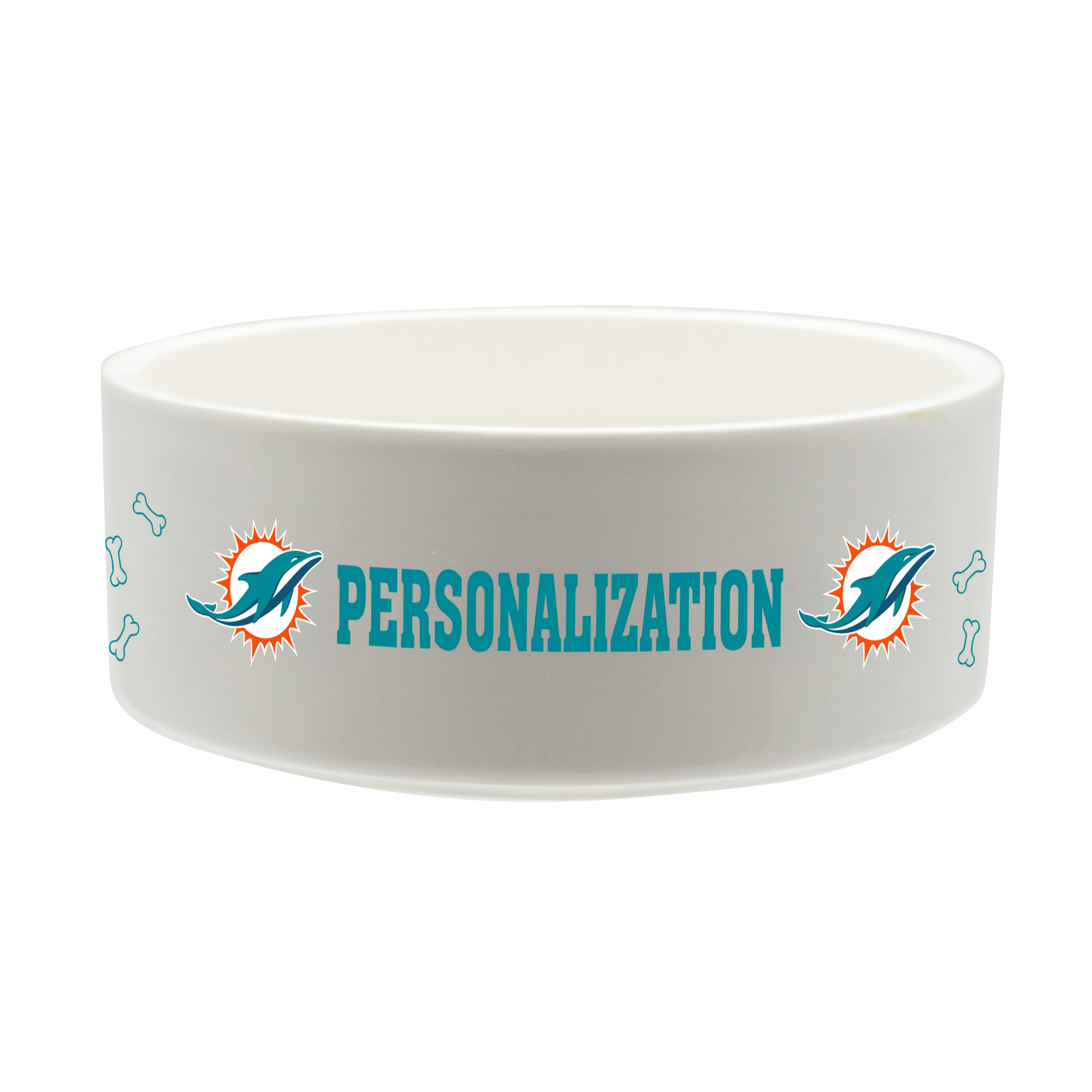 The Memory Company Miami Dolphins 35oz. Personalized Ceramic Pet Bowl