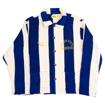 Unisex Duvin Designs Co. Blue Golden State Warriors League Of Leisure Terry Cloth Towel Jacket