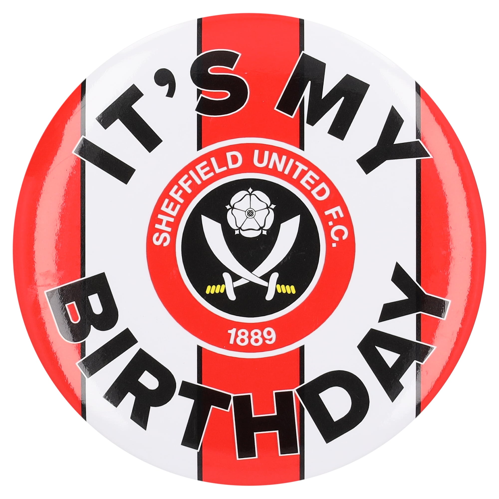 Sheffield United Stripe Crest Birthday Badge