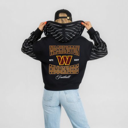 Women's Gameday Couture Black Washington Commanders Eyes on the Prize Mid-Crop Full-Zip Hoodie