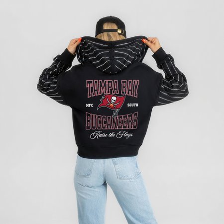 Women's Gameday Couture Black Tampa Bay Buccaneers Eyes on the Prize Mid-Crop Full-Zip Hoodie