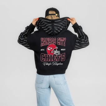Women's Gameday Couture Black Kansas City Chiefs Eyes on the Prize Mid-Crop Full-Zip Hoodie