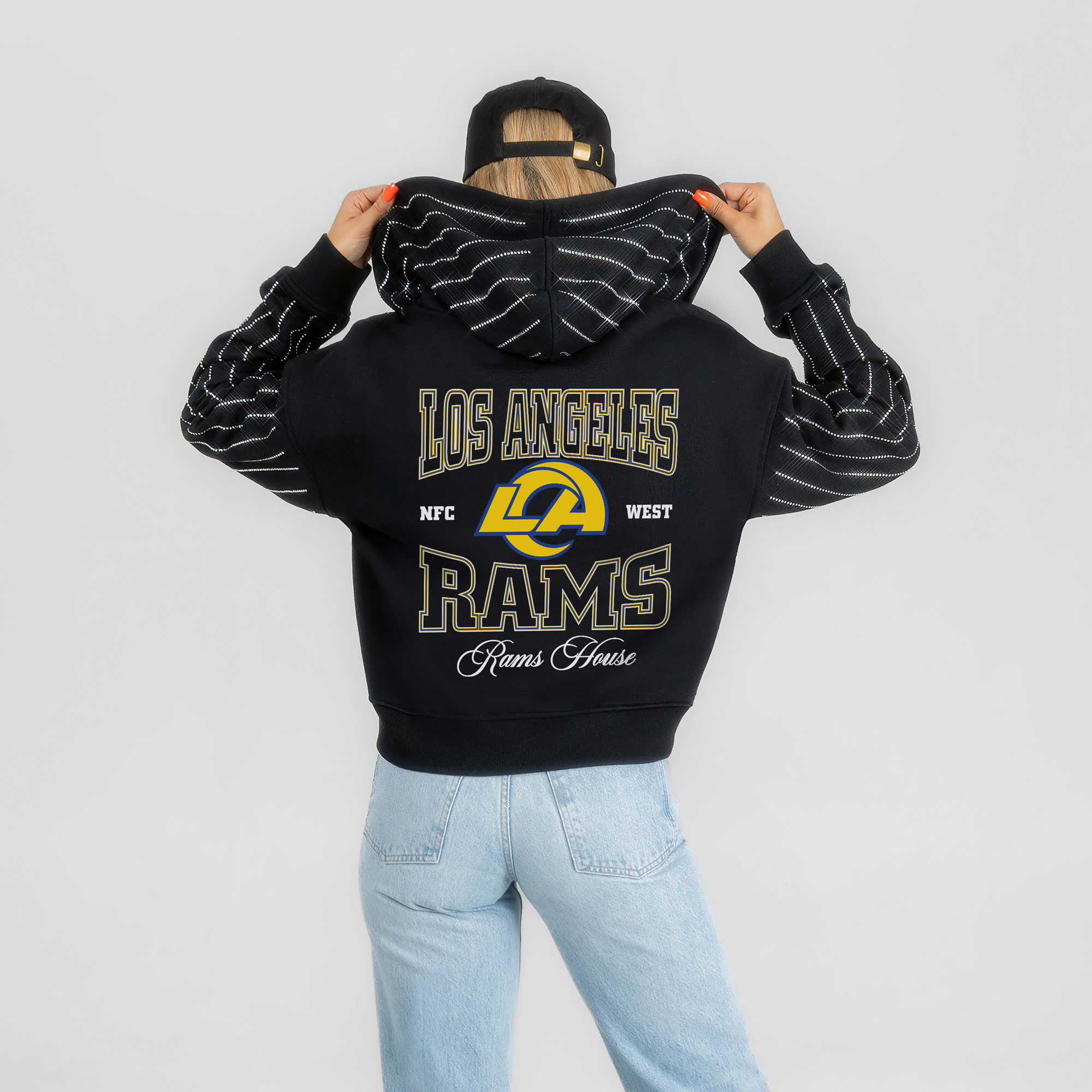 Gameday Couture Women's Black Los Angeles Rams Eyes on the Prize Mid-Crop Full-Zip Hoodie - Black