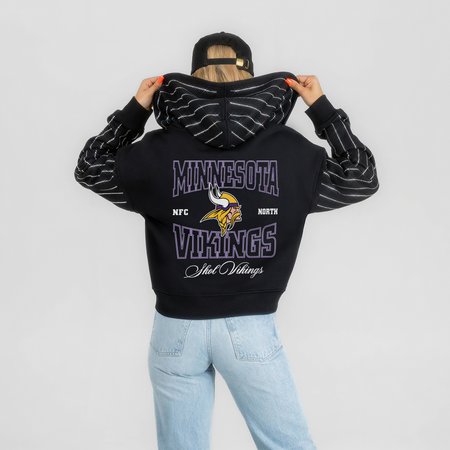 Women's Gameday Couture Black Minnesota Vikings Eyes on the Prize Mid-Crop Full-Zip Hoodie