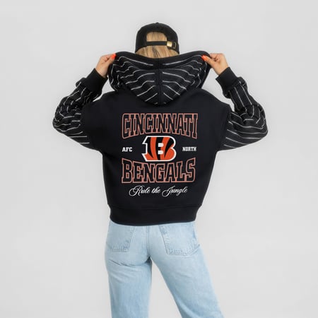 Women's Gameday Couture Black Cincinnati Bengals Eyes on the Prize Mid-Crop Full-Zip Hoodie