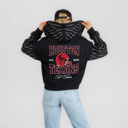 Women's Gameday Couture Black Houston Texans Eyes on the Prize Mid-Crop Full-Zip Hoodie