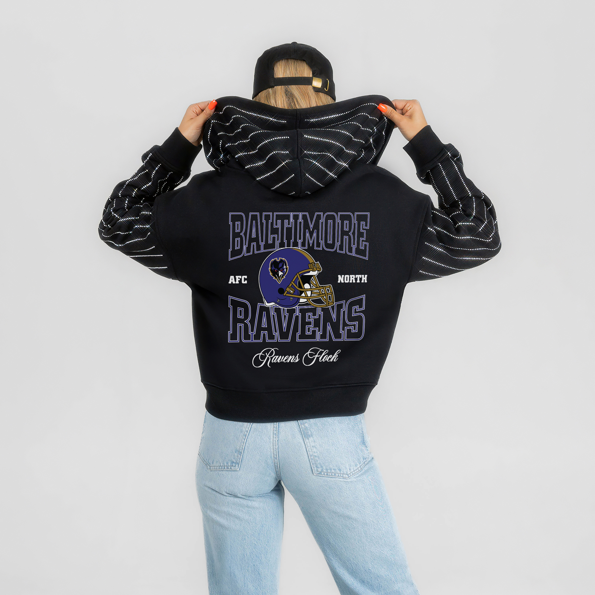 Gameday Couture Women's Black Baltimore Ravens Eyes on the Prize Mid-Crop Full-Zip Hoodie - Black