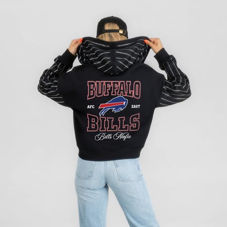 Women's Gameday Couture Black Buffalo Bills Eyes on the Prize Mid-Crop Full-Zip Hoodie