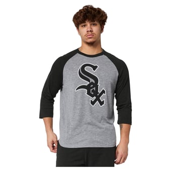 Men's Homage Gray Chicago White Sox Raglan Tri-Blend 3/4-Sleeve T-Shirt