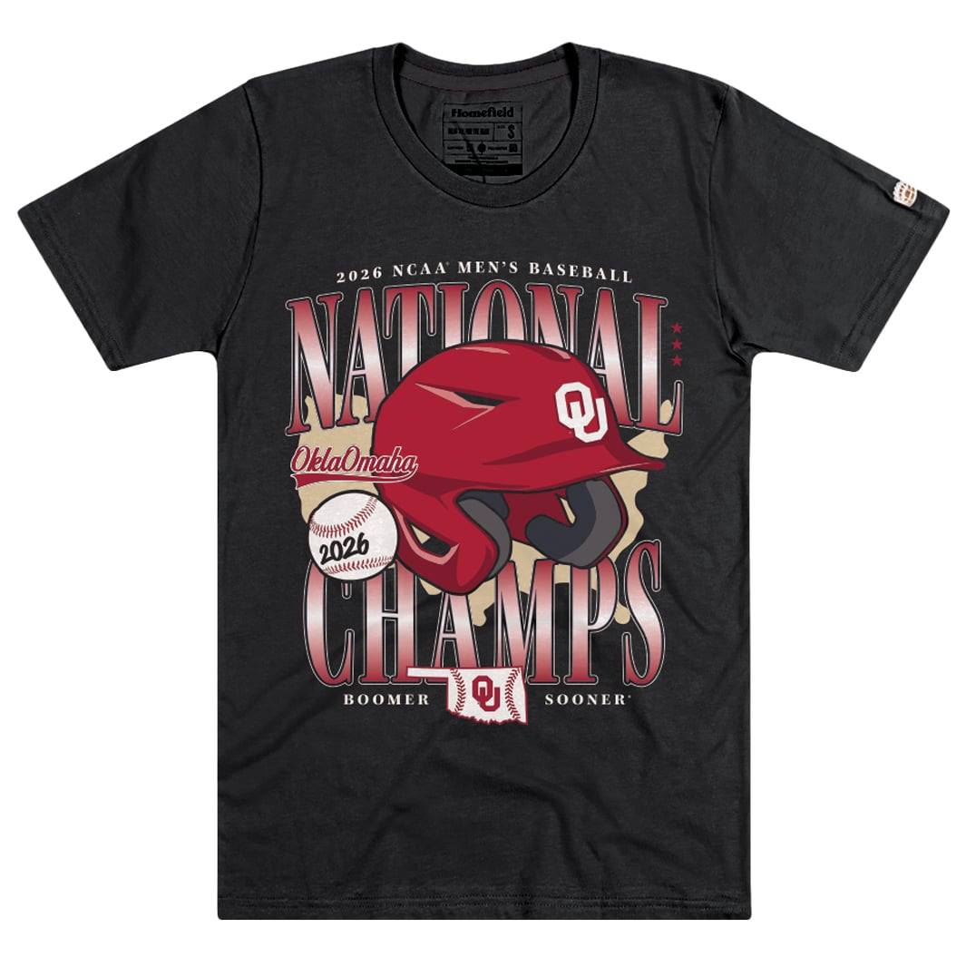 Men's Homefield Black Oklahoma Sooners 2026 NCAA Baseball Men's College World Series Champions T-Shirt