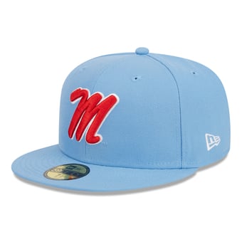 Men's New Era Powder Blue Ole Miss Rebels Core 59FIFTY Fitted Hat