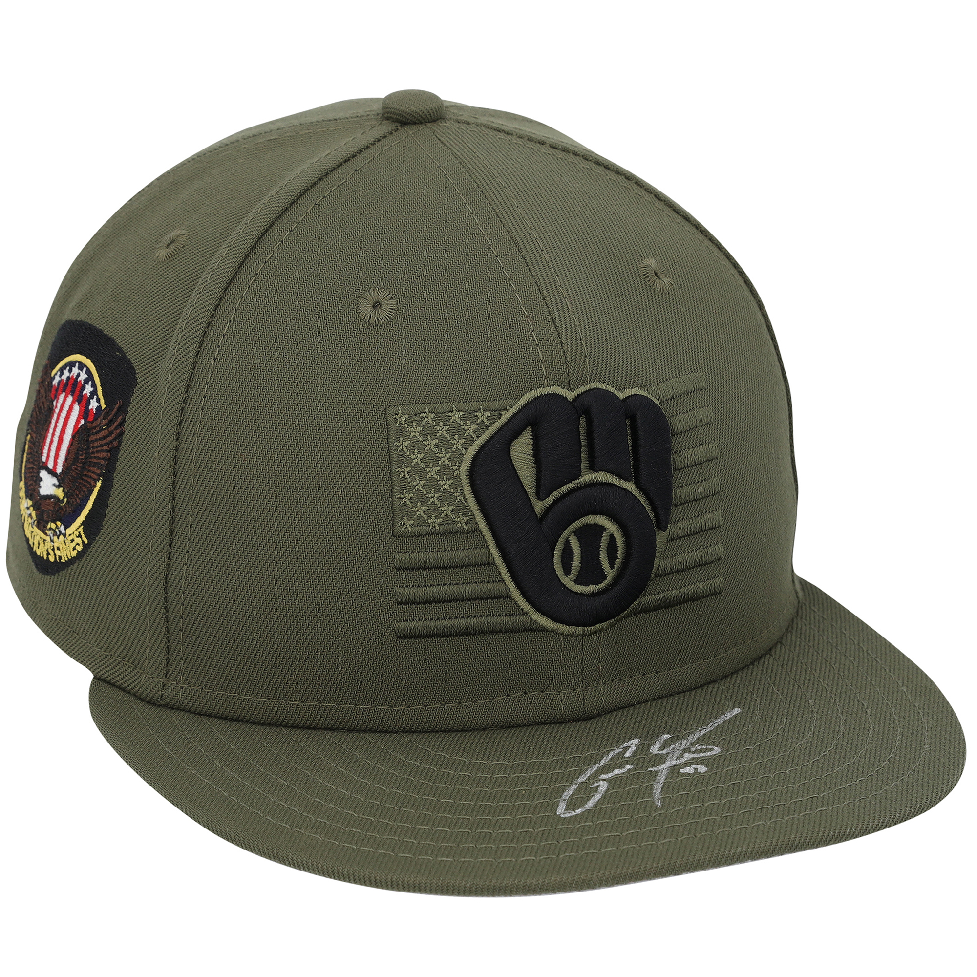 Christian Yelich Milwaukee Brewers Autographed Player-Issued Green Cap from the 2023 MLB Season
