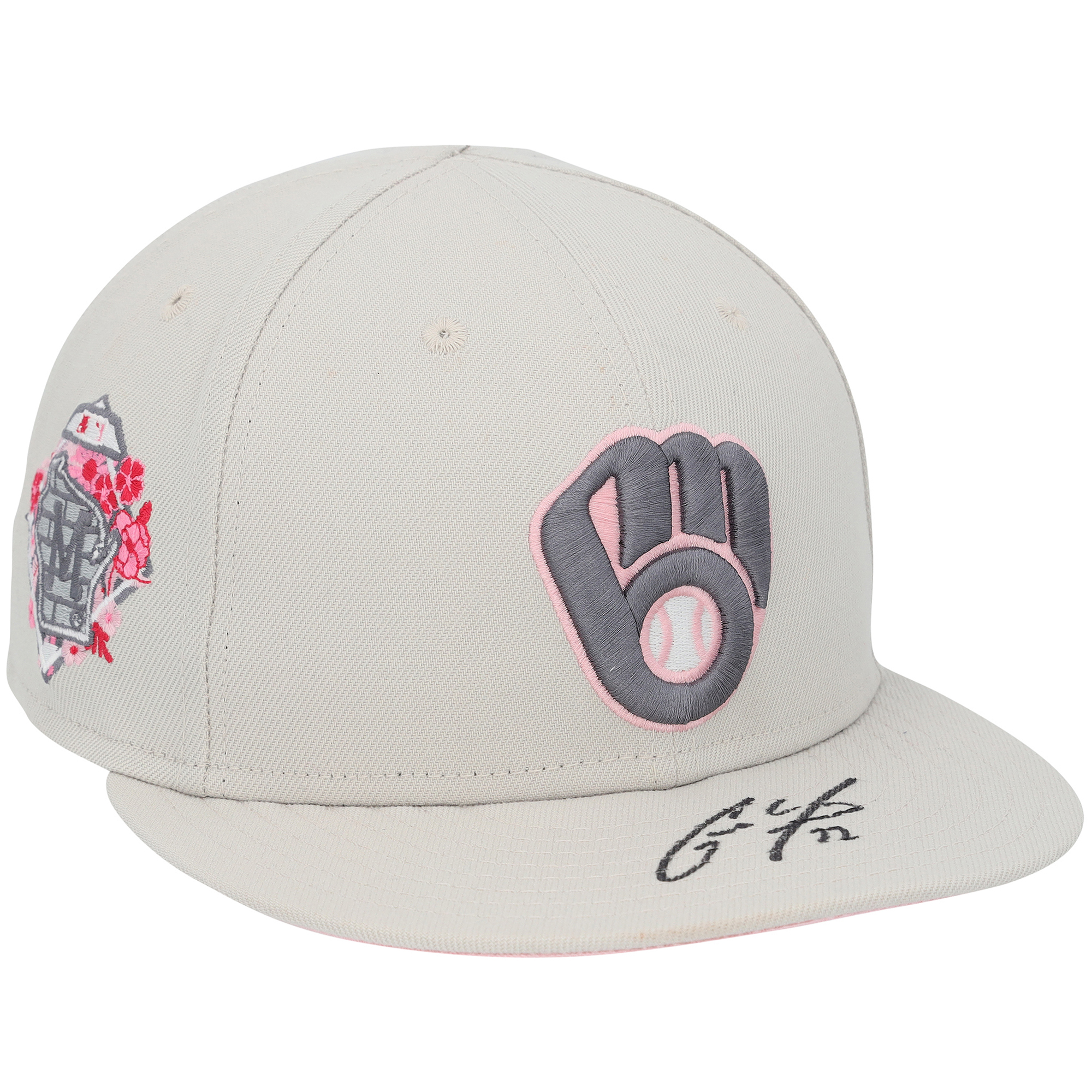 Christian Yelich Milwaukee Brewers Autographed Player-Issued Tan Cap from the 2023 MLB Season