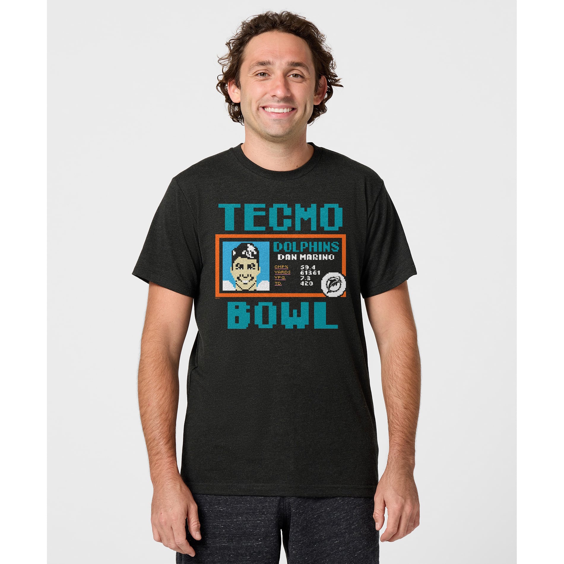 Unisex Homage Dan Marino Charcoal Miami Dolphins Tecmo Bowl Retired Player Graphic Tri-Blend T-Shirt Unisex Homage Dan Marino Charcoal Miami Dolphins Tecmo Bowl Retired Player Graphic Tri-Blend T-Shirt