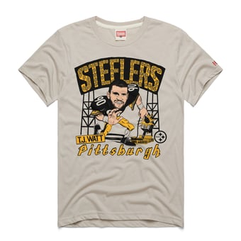 Unisex Homage T.J. Watt Stone Pittsburgh Steelers Caricature Player Graphic Tri-Blend T-Shirt