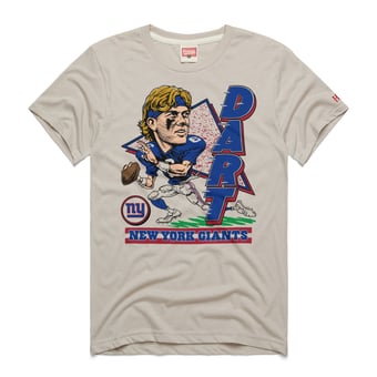 Unisex Homage Jaxson Dart Stone New York Giants Caricature Player Graphic Tri-Blend T-Shirt