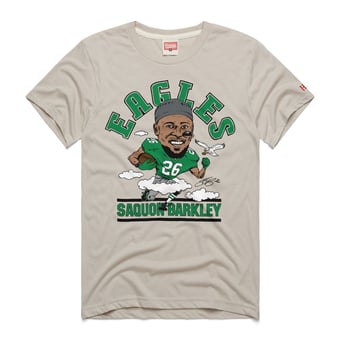 Unisex Homage Saquon Barkley Stone Philadelphia Eagles Caricature Player Graphic Tri-Blend T-Shirt