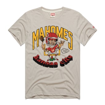 Unisex Homage Patrick Mahomes Stone Kansas City Chiefs Caricature Player Graphic Tri-Blend T-Shirt