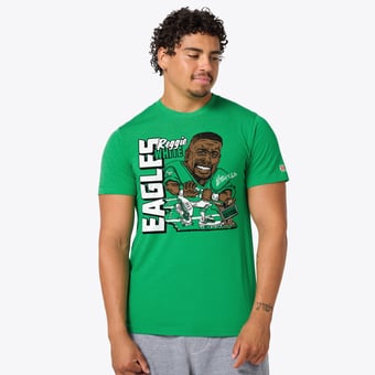 Unisex Homage Reggie White Kelly Green Philadelphia Eagles Caricature Player Graphic Tri-Blend T-Shirt