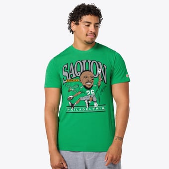 Unisex Homage Saquon Barkley Kelly Green Philadelphia Eagles Caricature Player Graphic Tri-Blend T-Shirt
