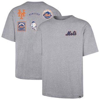 Men's '47 Heather Gray New York Mets Cooperstown Collection History Lock Foundation T-Shirt