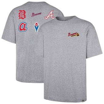 Men's '47 Heather Gray Atlanta Braves  History Lock Foundation T-Shirt