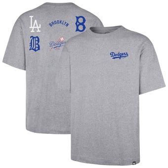 Men's '47 Heather Gray Los Angeles Dodgers  History Lock Foundation T-Shirt