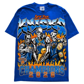 Men's Warren Lotas Blue New York Knicks 2026 NBA Finals Champions T-Shirt