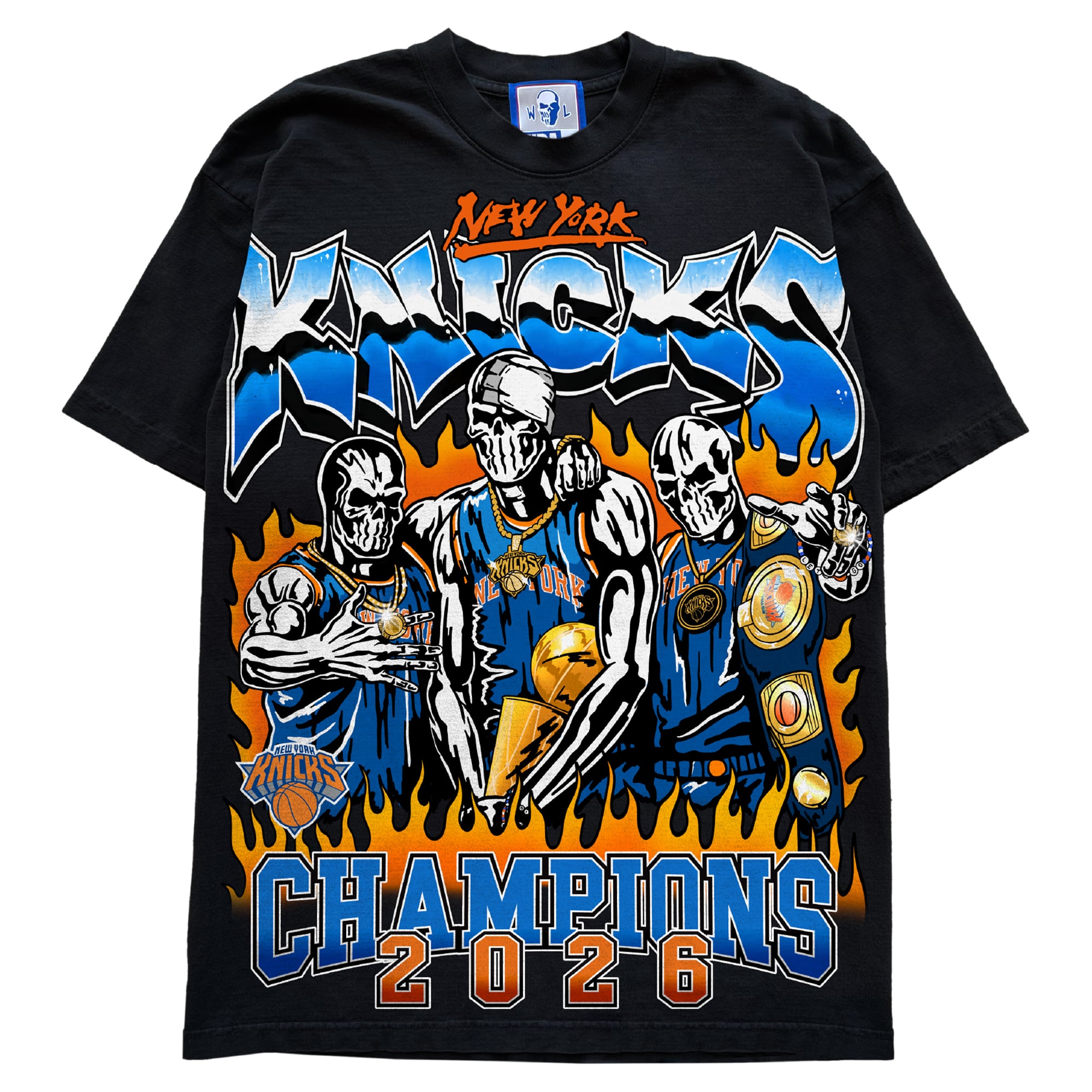 Men's Warren Lotas Black New York Knicks 2026 NBA Finals Champions T-Shirt