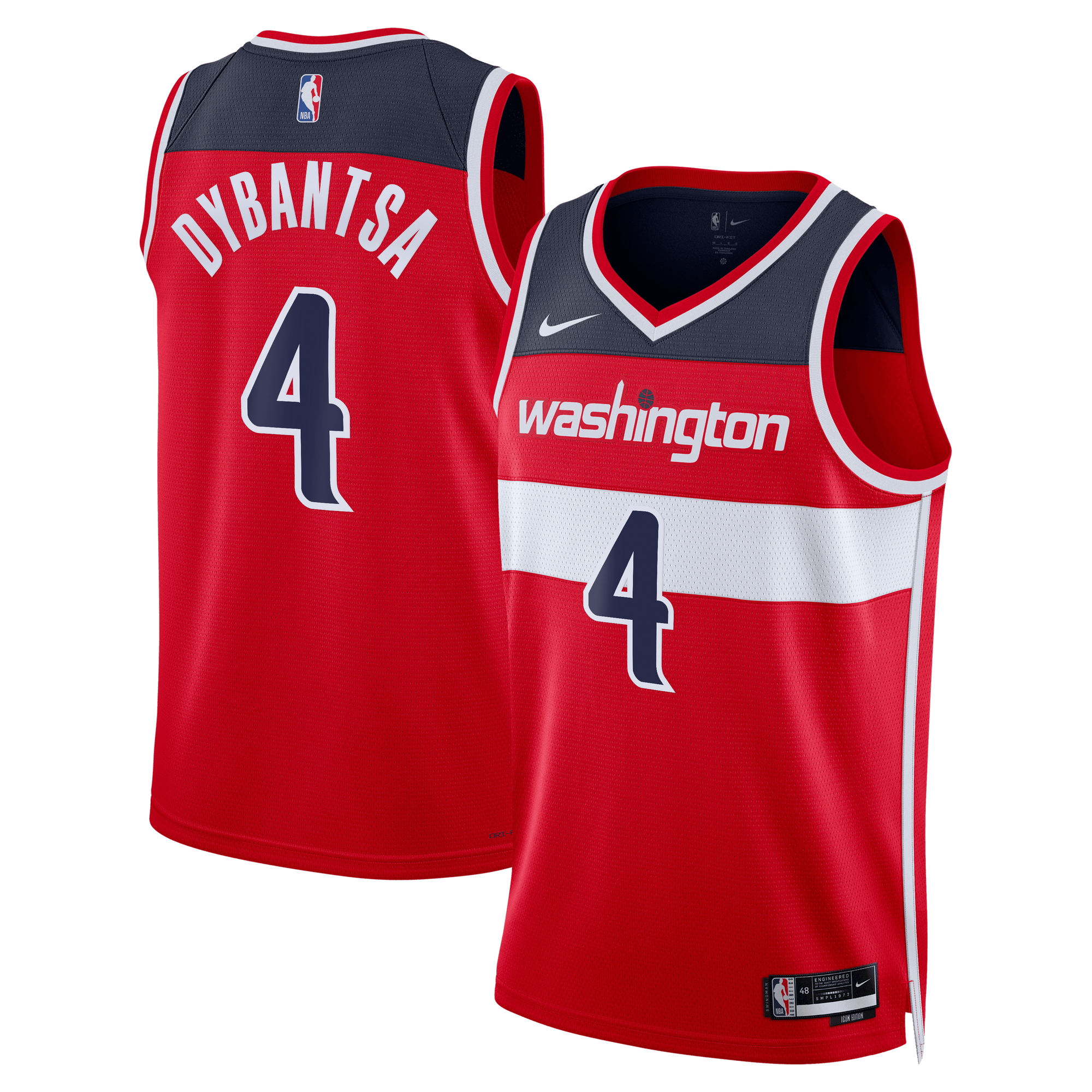 Unisex Nike AJ Dybantsa Red Washington Wizards 2026 NBA Draft Swingman Jersey - Icon Edition