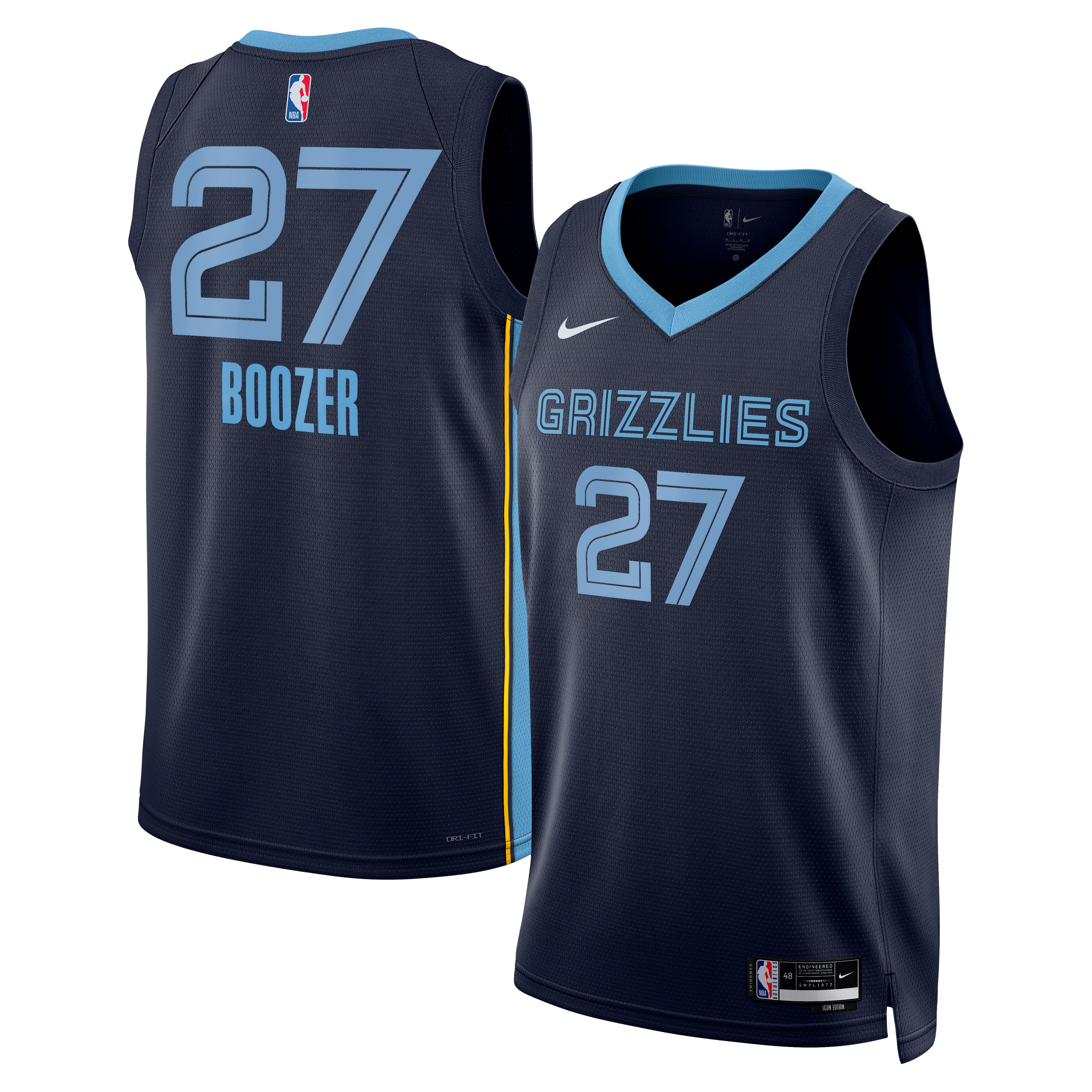 Unisex Nike Cameron Boozer Navy Memphis Grizzlies 2026 NBA Draft Swingman Jersey - Icon Edition