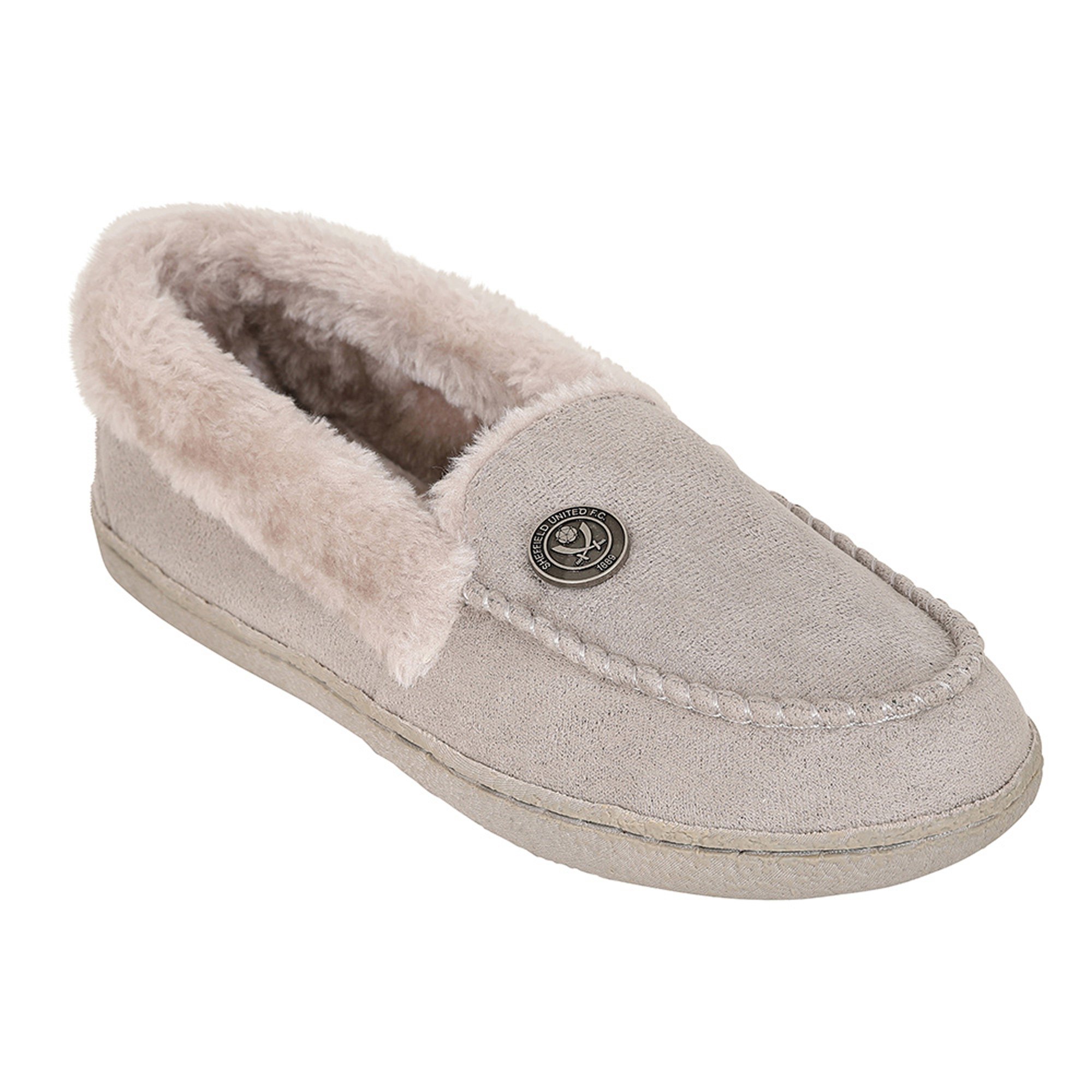 Sheffield United Moccasin Slippers - Grey - Womens