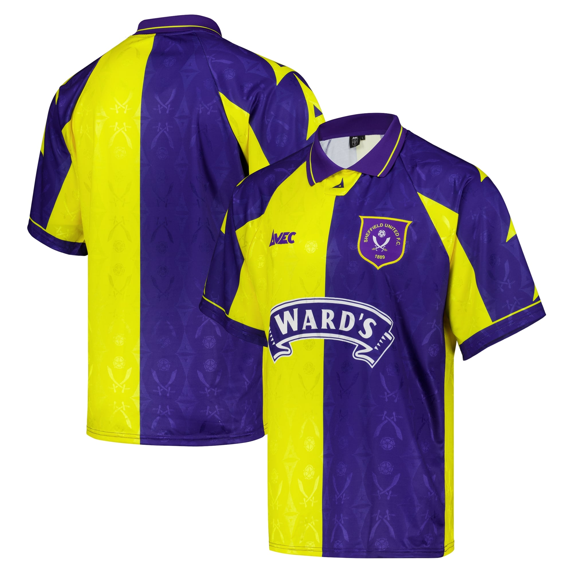 Sheffield United Away 1995/96 Retro Avec Shirt - Yellow - Mens