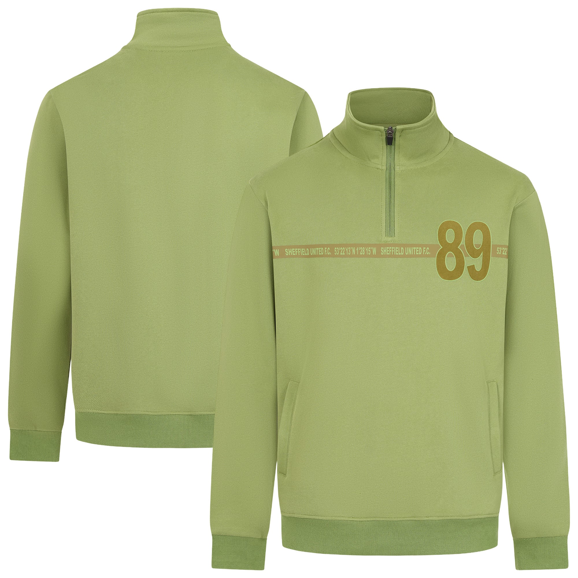 Sheffield United 89 Tape 1/4 Zip - Khaki - Mens