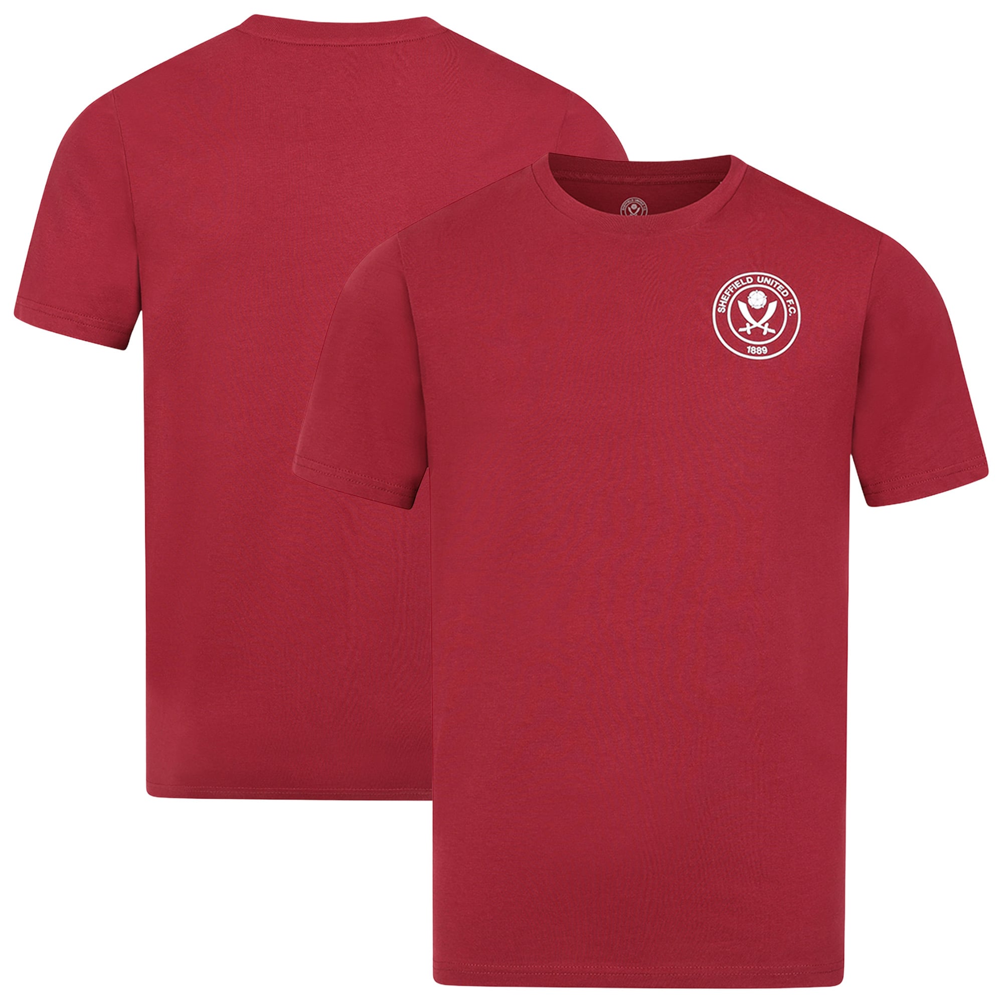 Sheffield United Crest Club T-Shirt - Burgundy - Mens