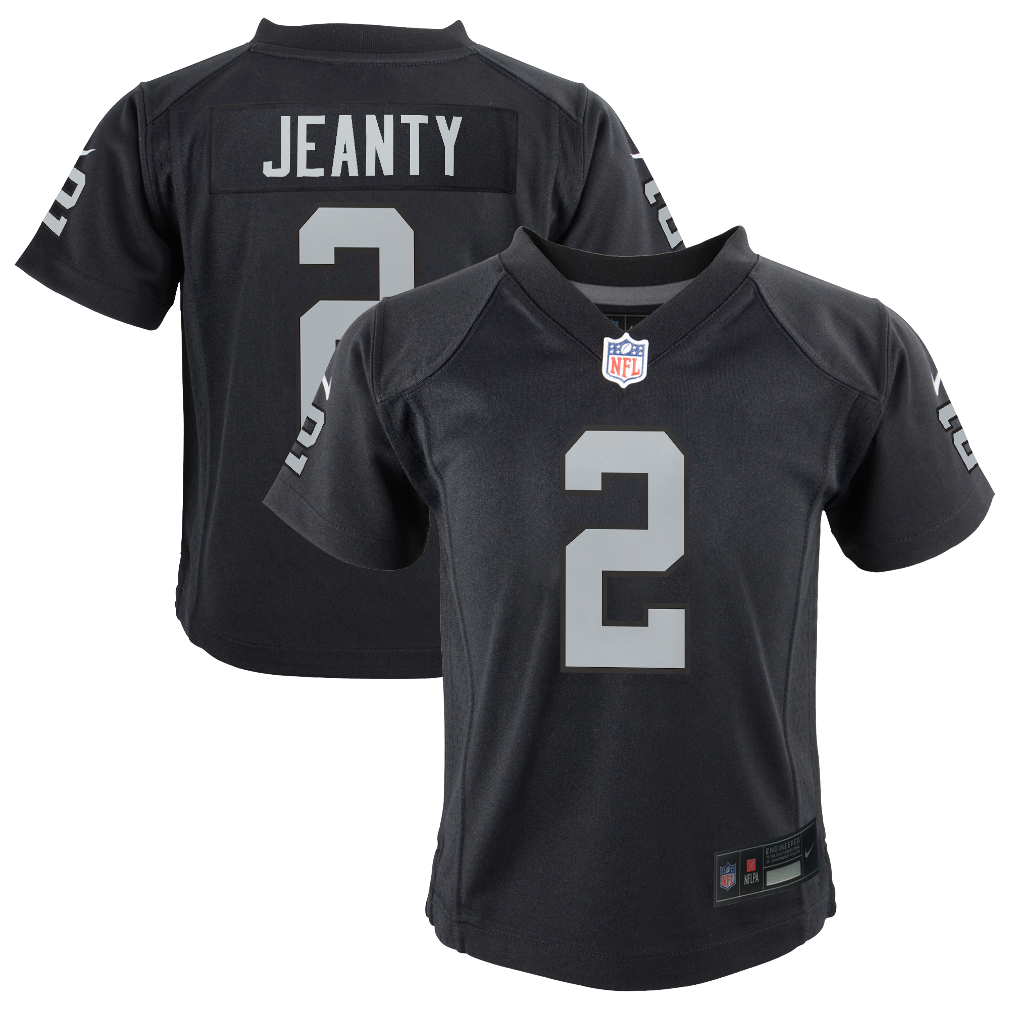 Maglia da gioco Nike dei Las Vegas Raiders per le partite in casa - Nera - Ashton Jeanty - Ragazzi