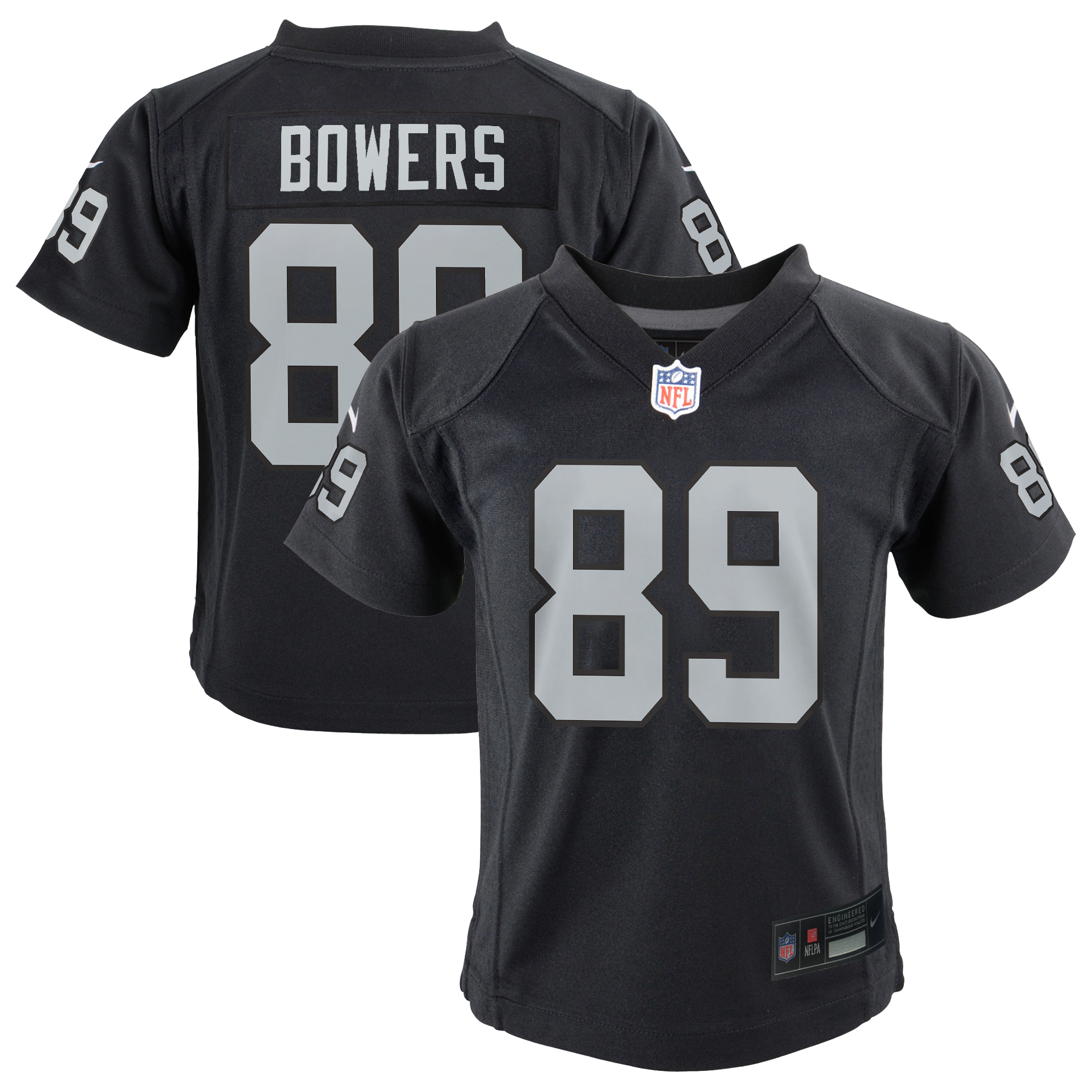 Maglia da gioco Nike dei Las Vegas Raiders per le partite in casa - Nera - Brock Bowers - Ragazzi