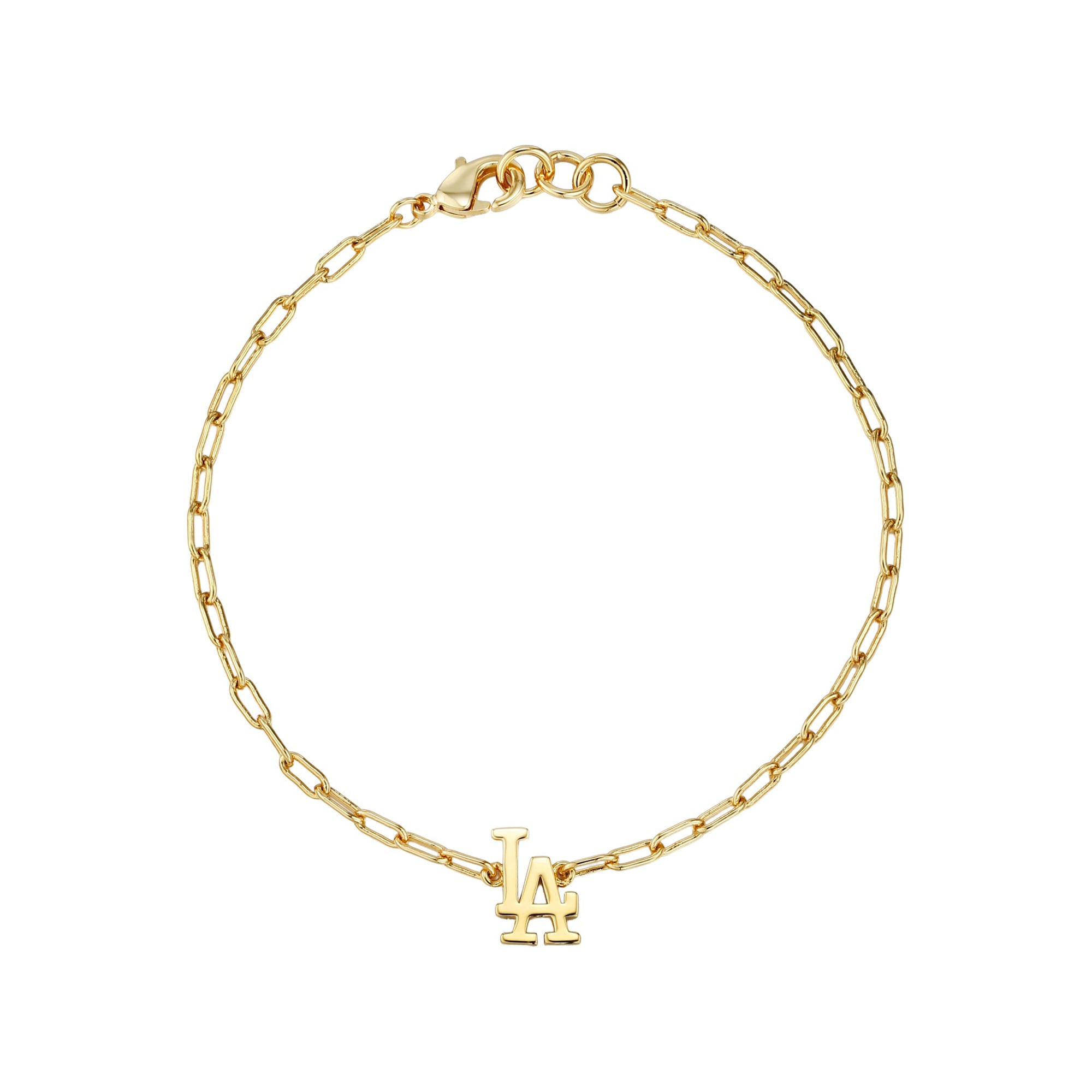 Women's by Jill Martin Gold Los Angeles Dodgers Classic Paperclip Bracelet