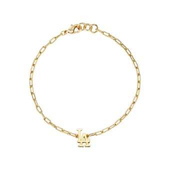 Women's by Jill Martin  Gold Los Angeles Dodgers Classic Paperclip Bracelet