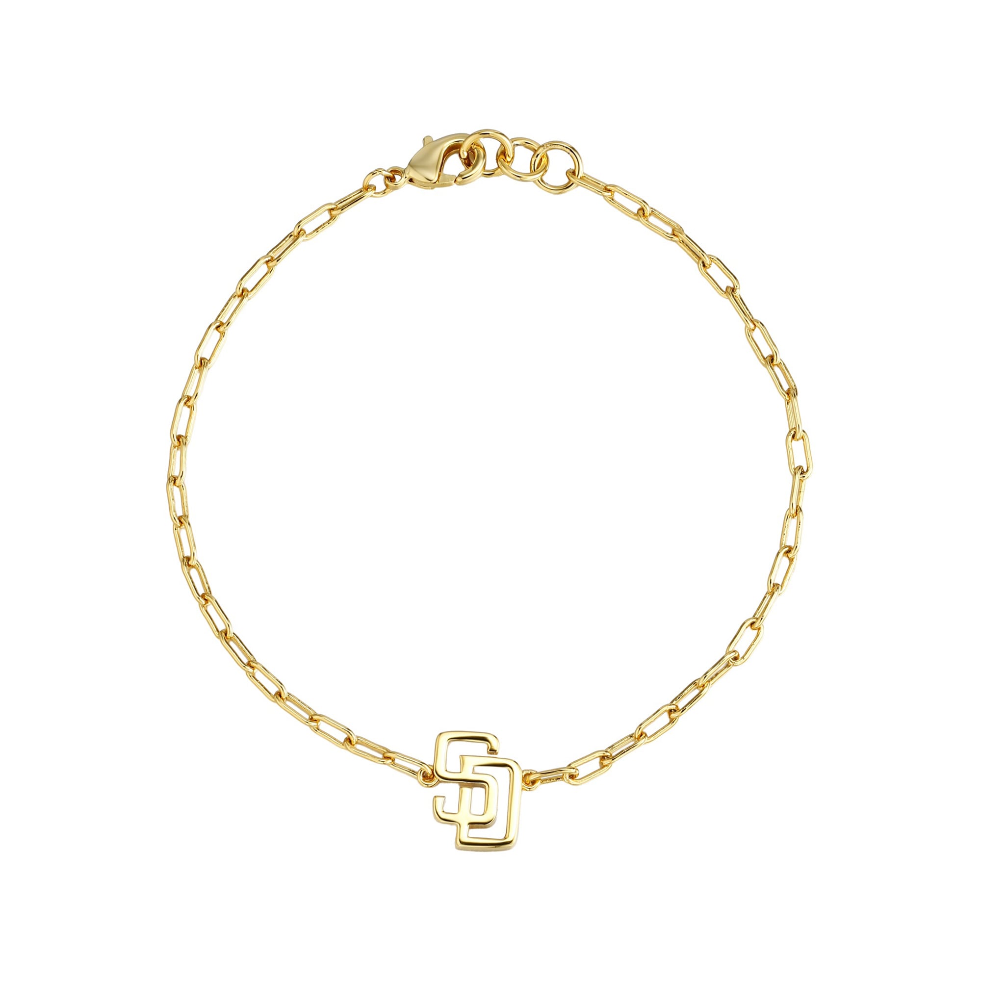 Women's by Jill Martin Gold San Diego Padres Classic Paperclip Bracelet