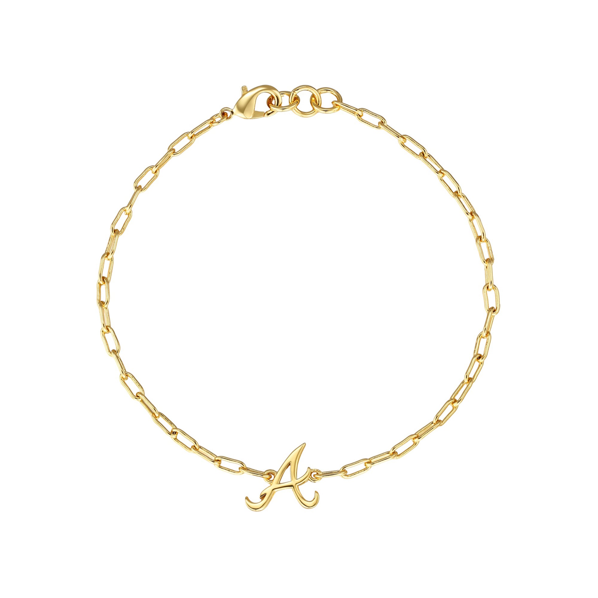 Women's by Jill Martin  Gold Atlanta Braves Classic Paperclip Bracelet