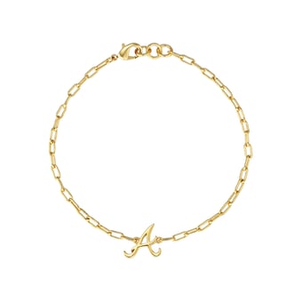 Women's by Jill Martin  Gold Atlanta Braves Classic Paperclip Bracelet