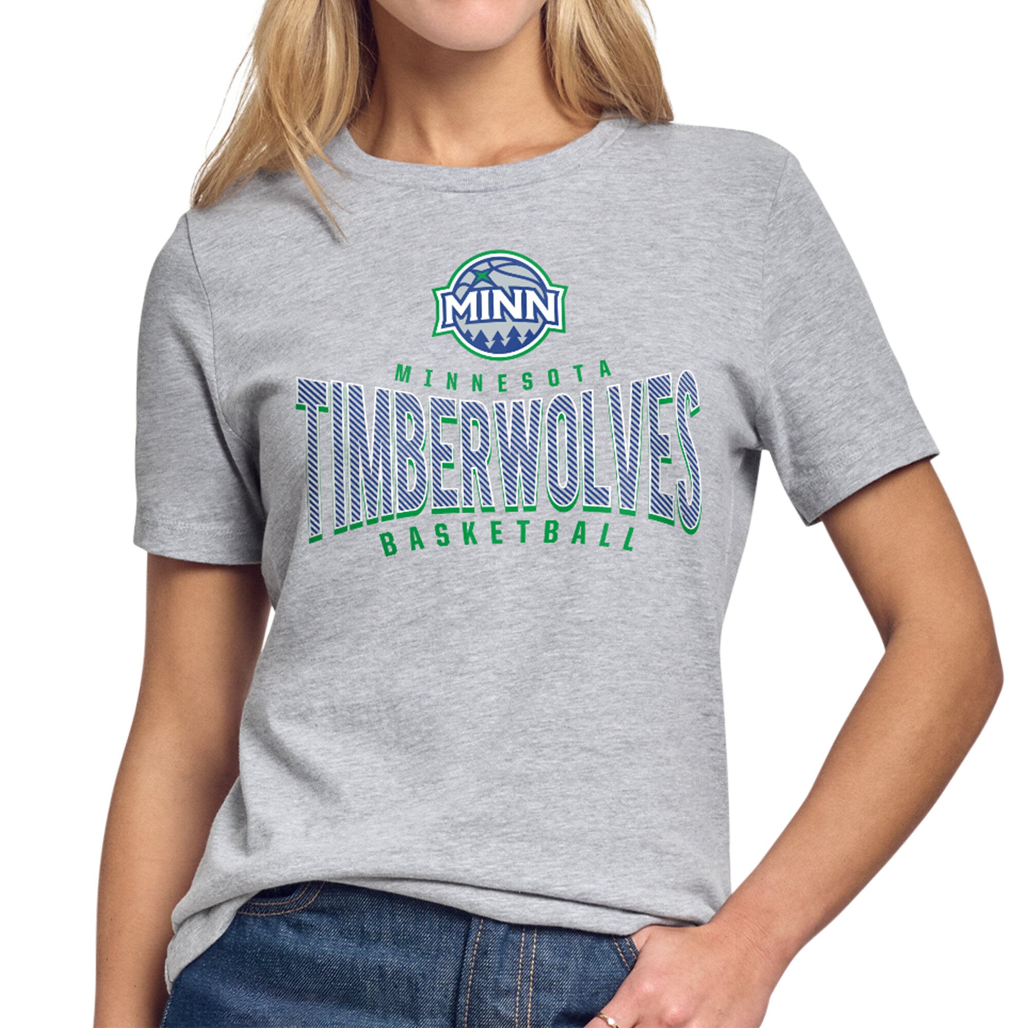 Women's Starter Gray Minnesota Timberwolves Under the Arch T-Shirt