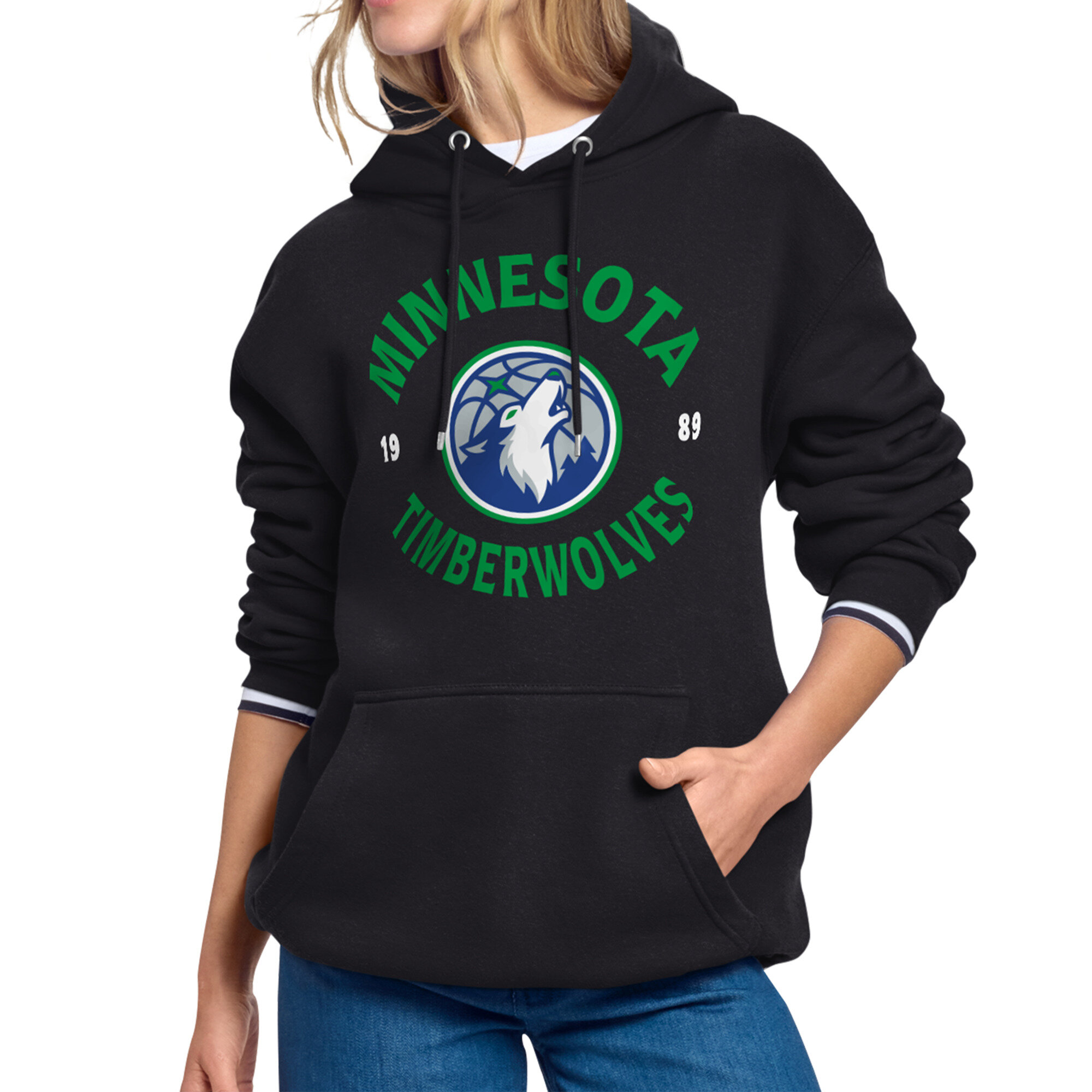 Women's Starter Black Minnesota Timberwolves Founding Season Fleece Hoodie
