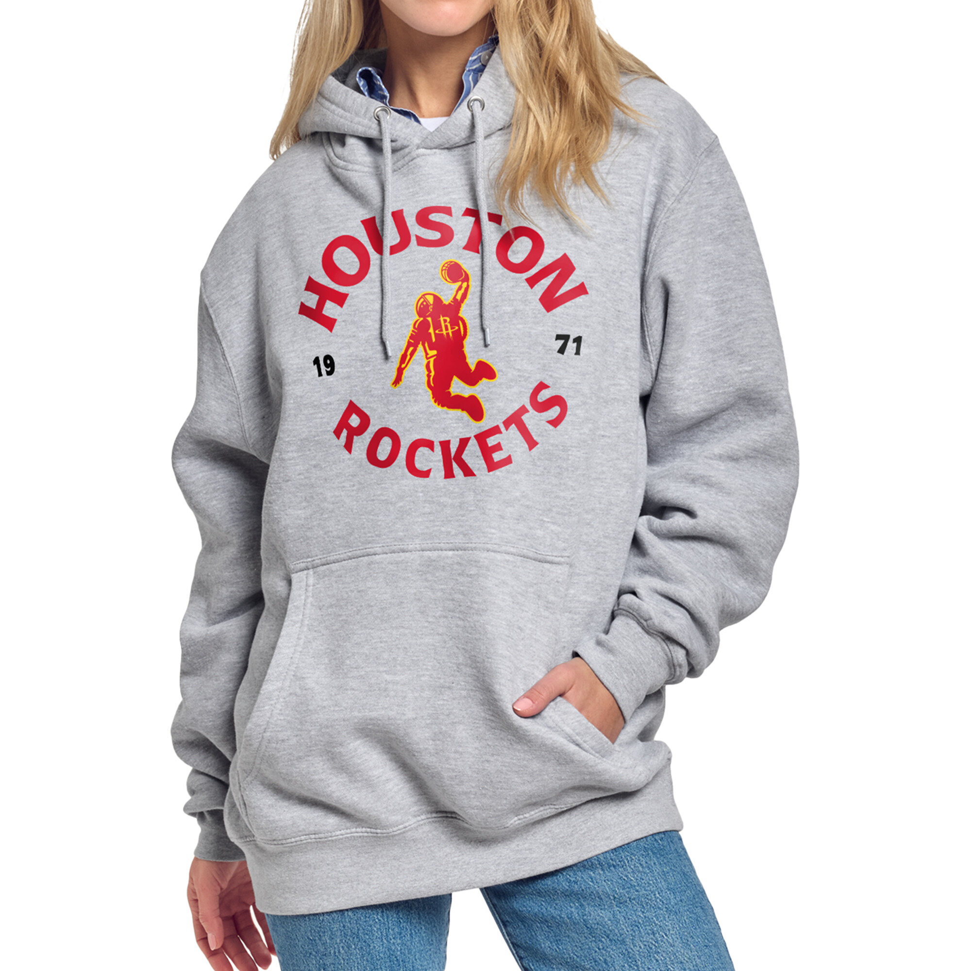 Women's Starter Gray Houston Rockets Founding Season Fleece Hoodie