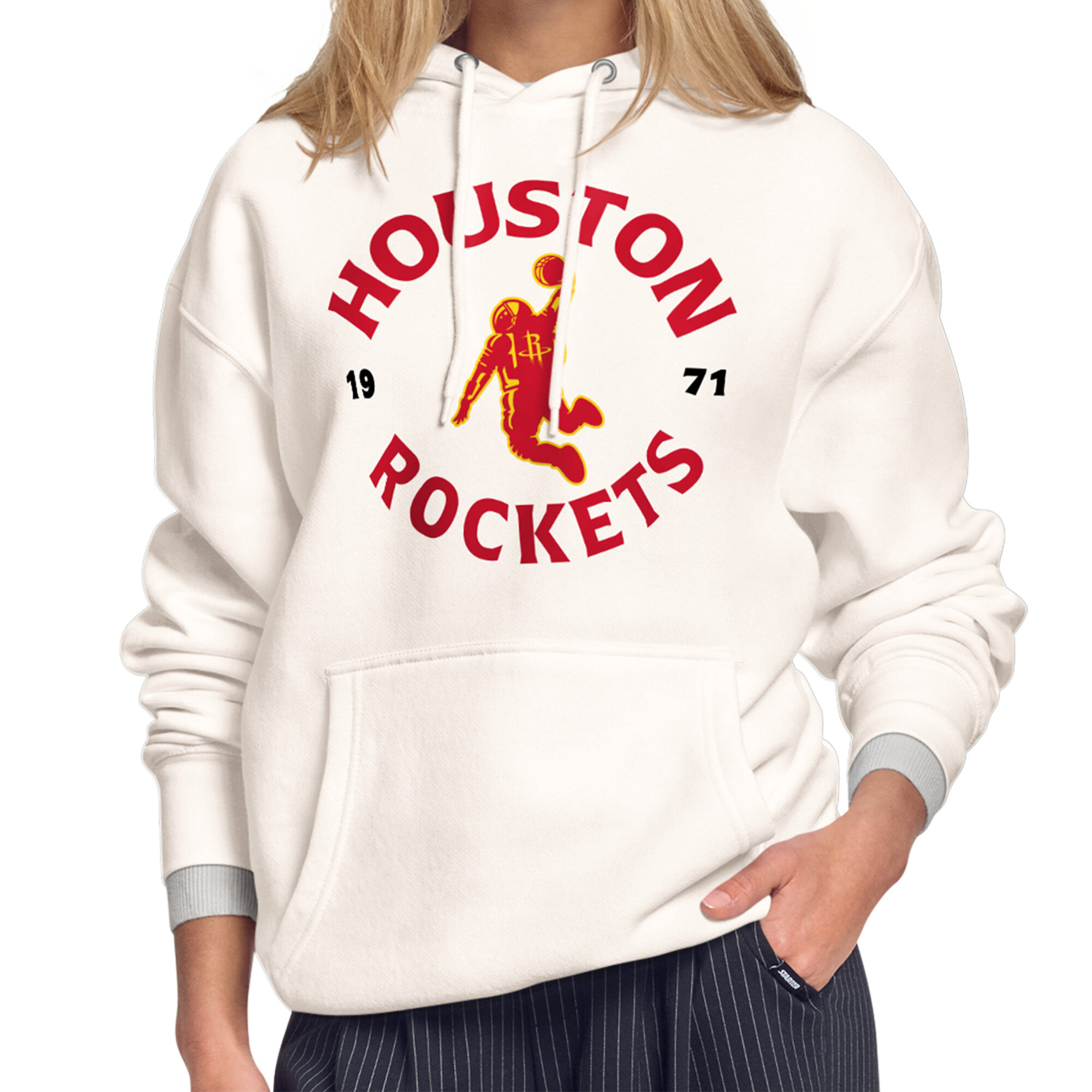 Women's Starter White Houston Rockets Founding Season Fleece Hoodie